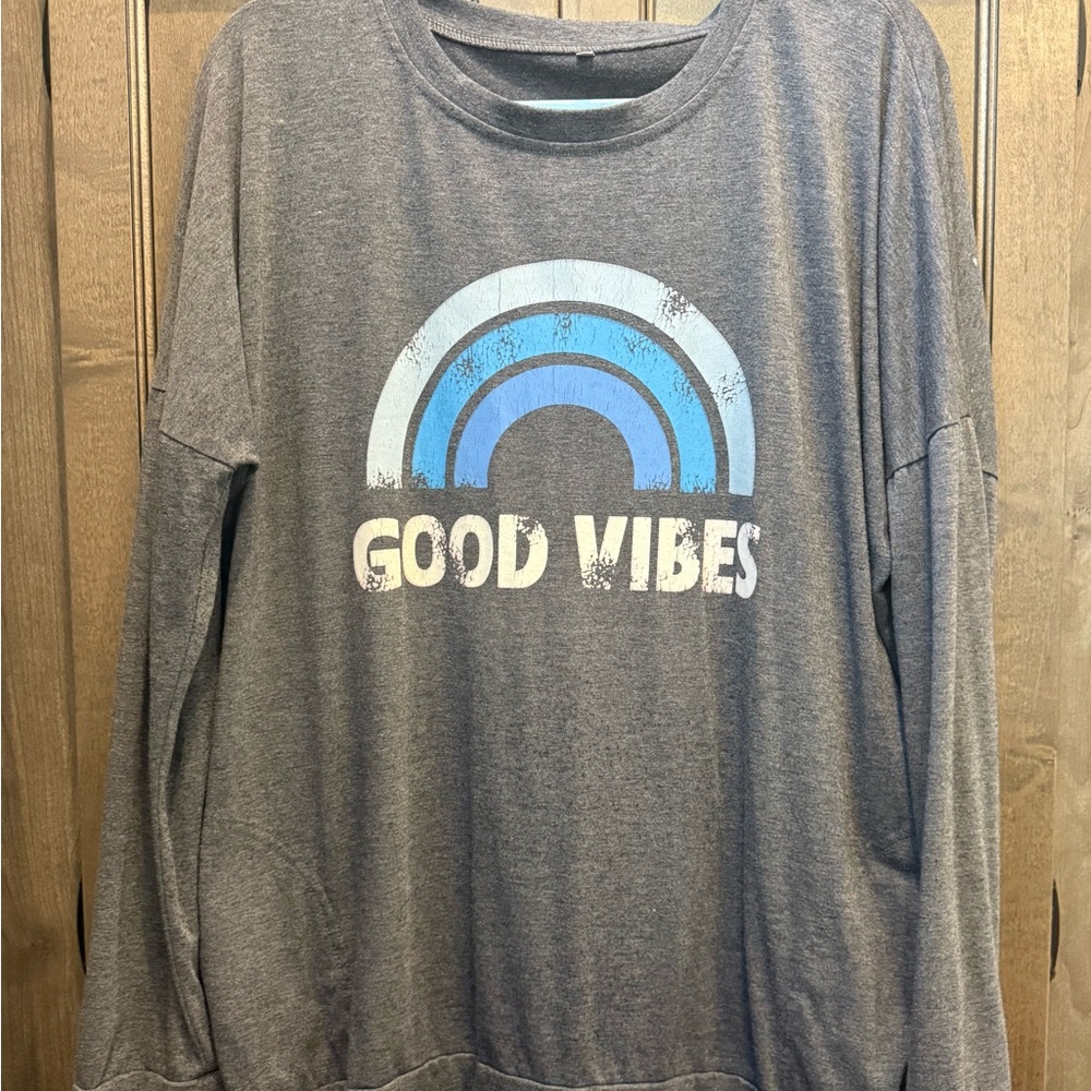 Gray 'Good Vibes' Sweatshirt